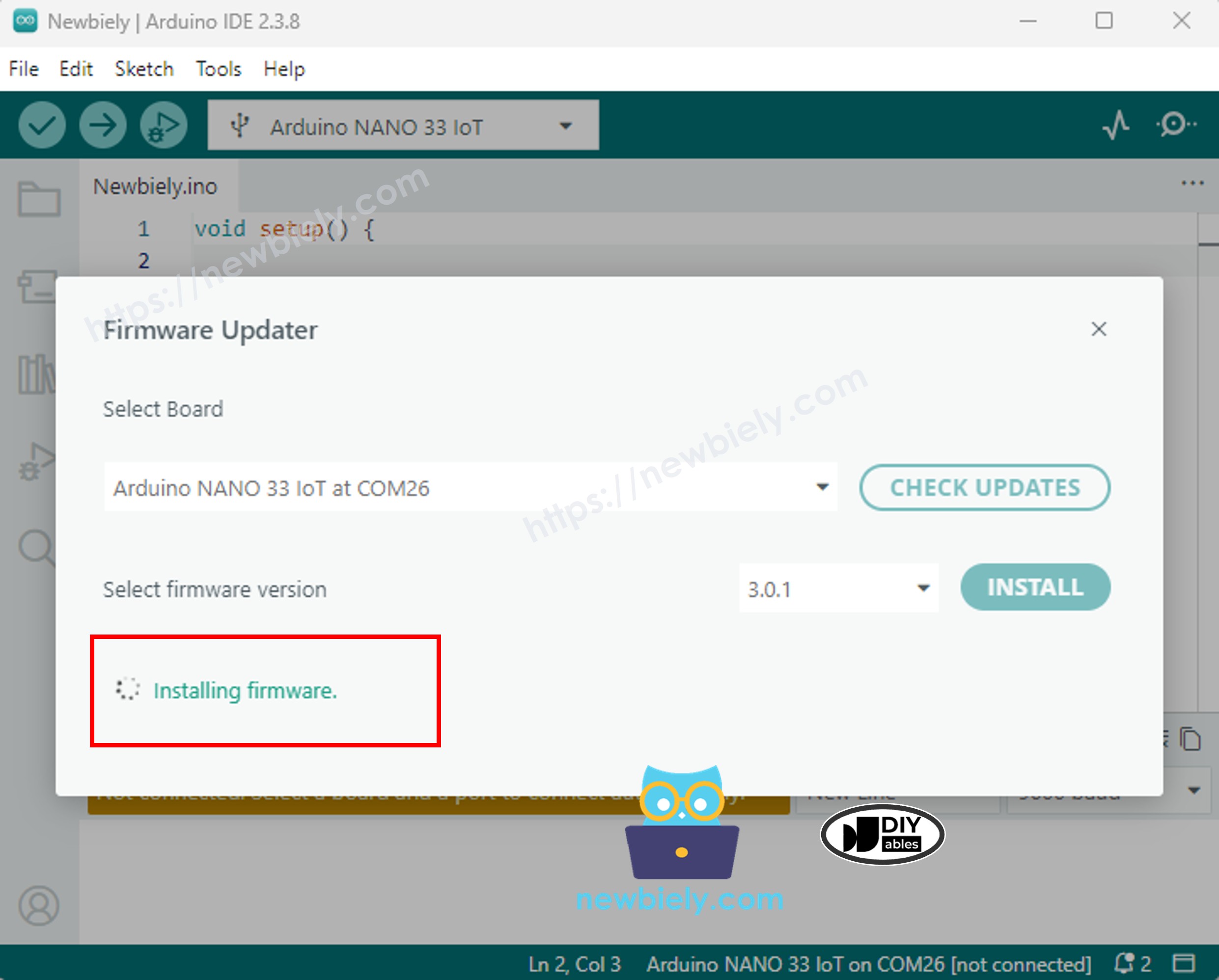 Arduino Nano 33 IoT Install Firmware