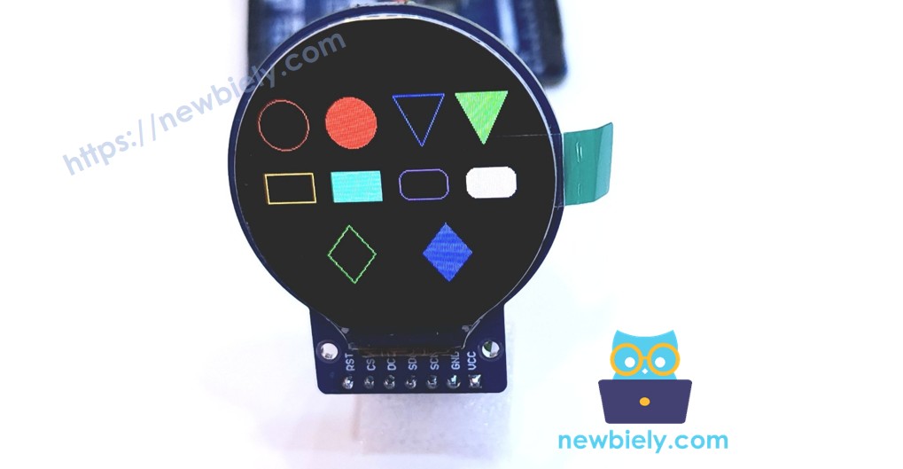 Arduino Nano 33 IoT Round Circular TFT LCD Display Screen Draw Shapes