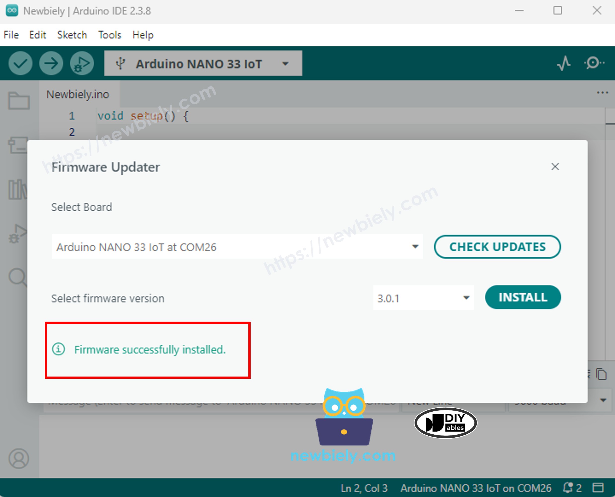 Arduino Nano 33 IoT Install Firmware