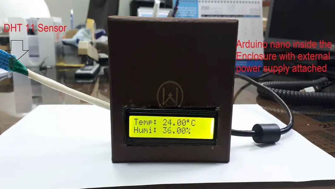 Arduino Nano display temperature humidity on LCD
