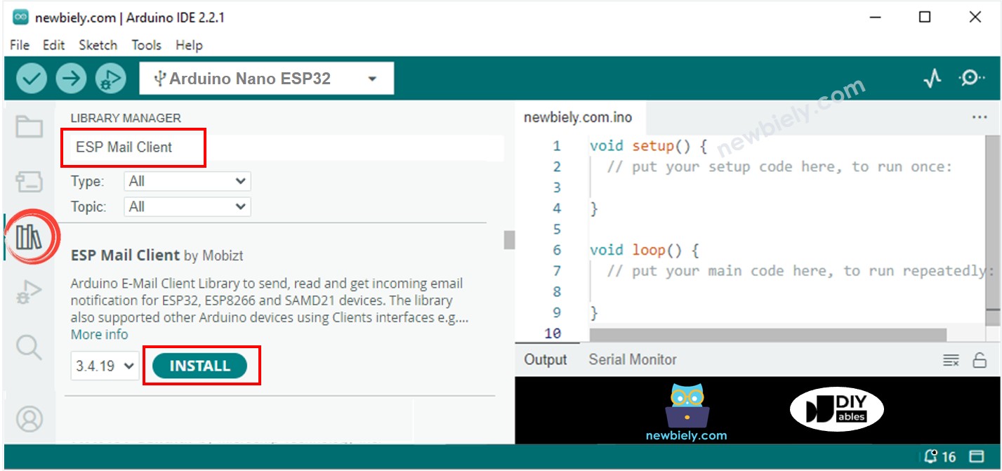 Arduino Nano ESP32 ESP Mail Client library