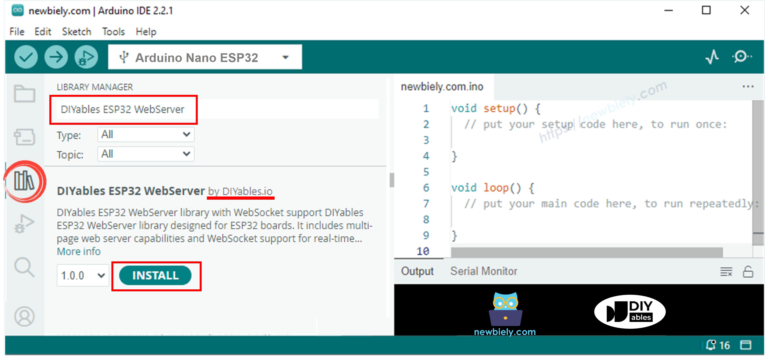 Arduino Nano ESP32 Web Server library