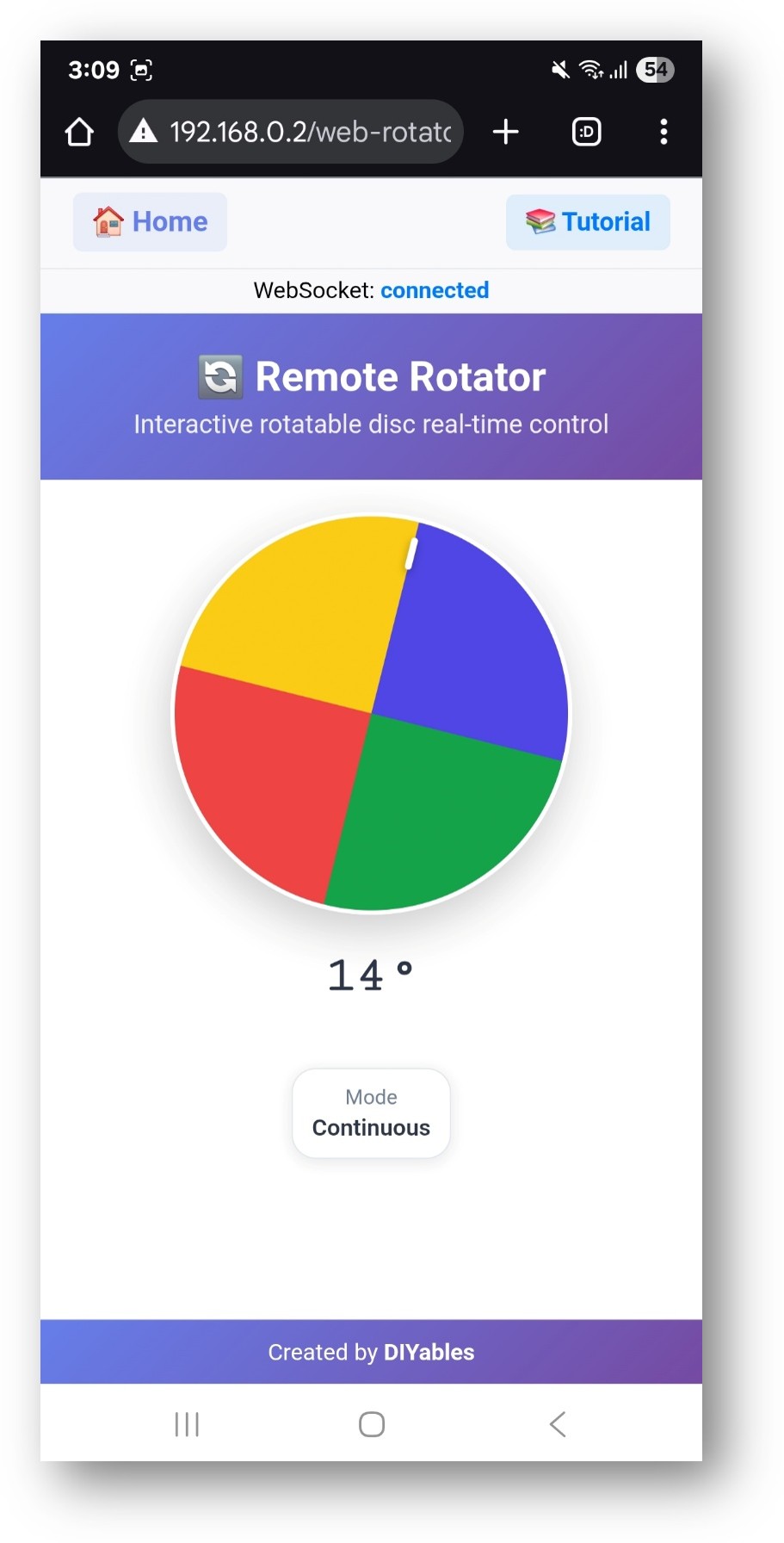 Arduino Nano ESP32 DIYables WebApp Web Rotator app