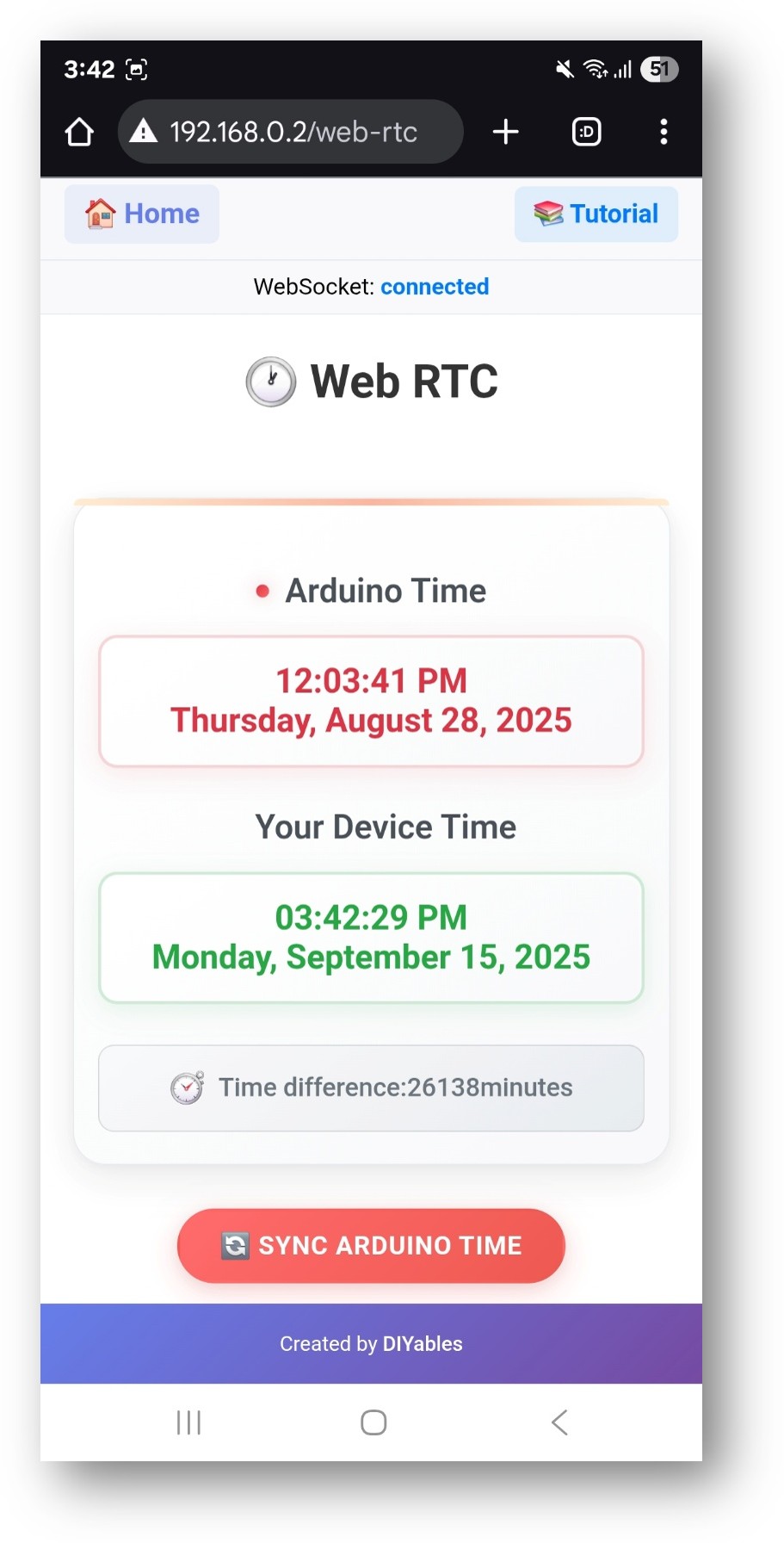 Arduino Nano ESP32 DIYables WebApp Web RTC app