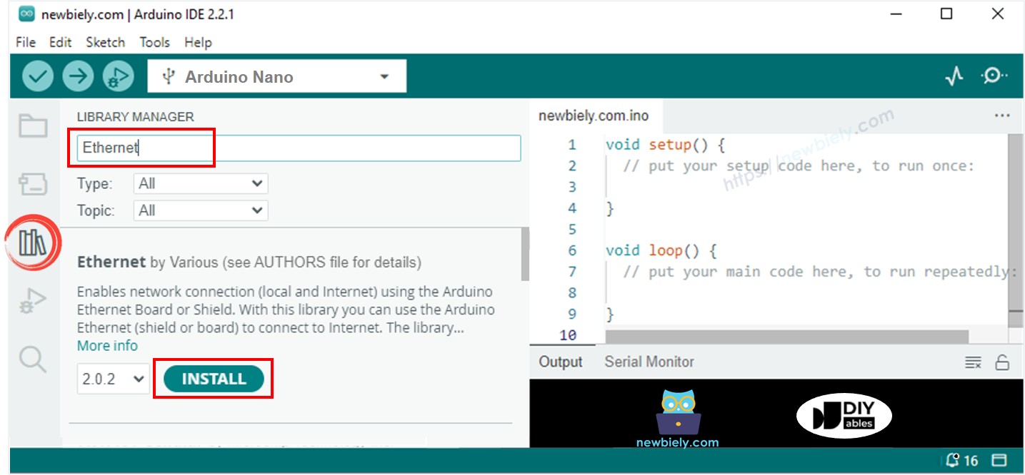 Arduino Nano Ethernet library