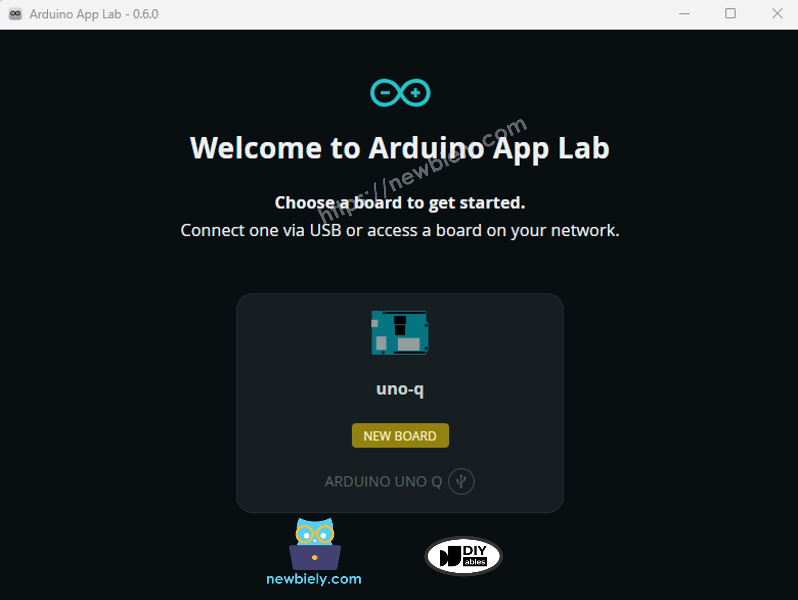 Arduino App Lab - Board Detected