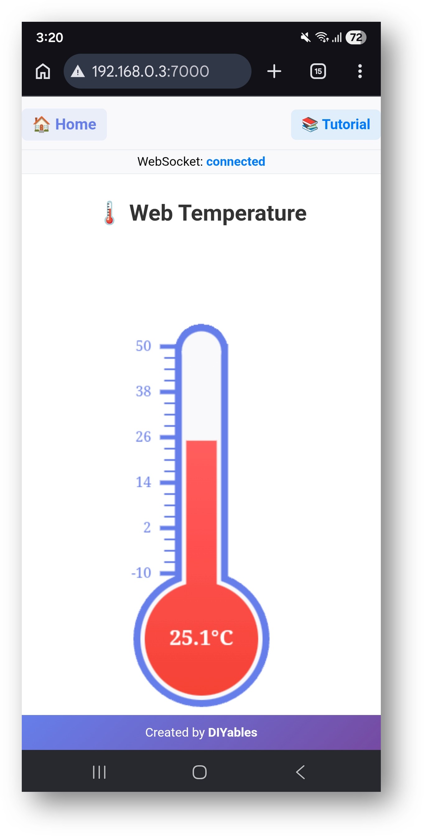 Arduino UNO Q Real-Time Temperature Web Page