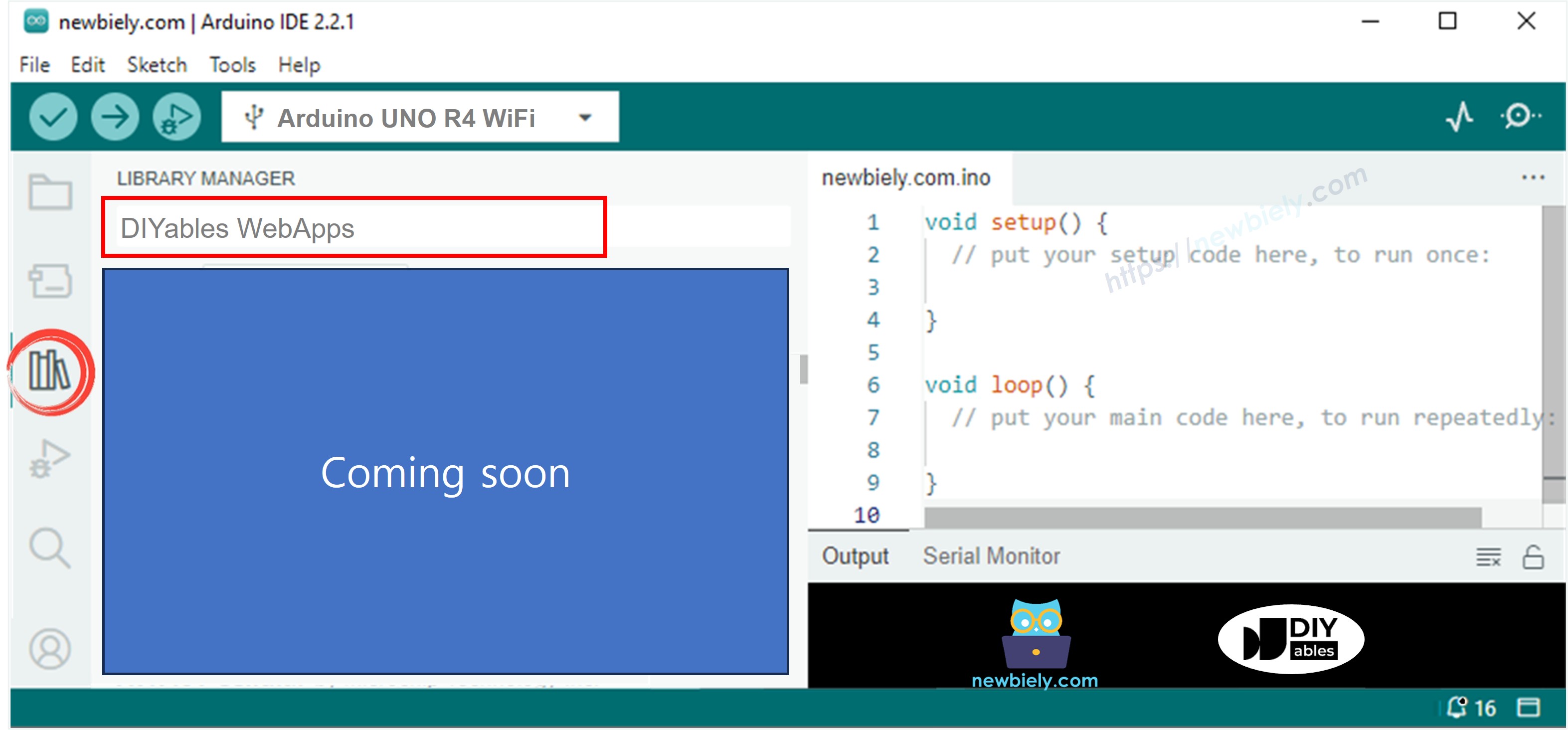 Arduino UNO R4 DIYables WebApps library