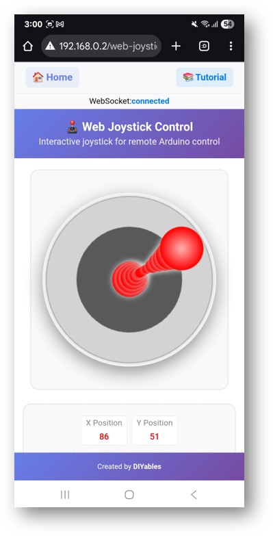 Arduino UNO R4 DIYables WebApp Web Joystick app