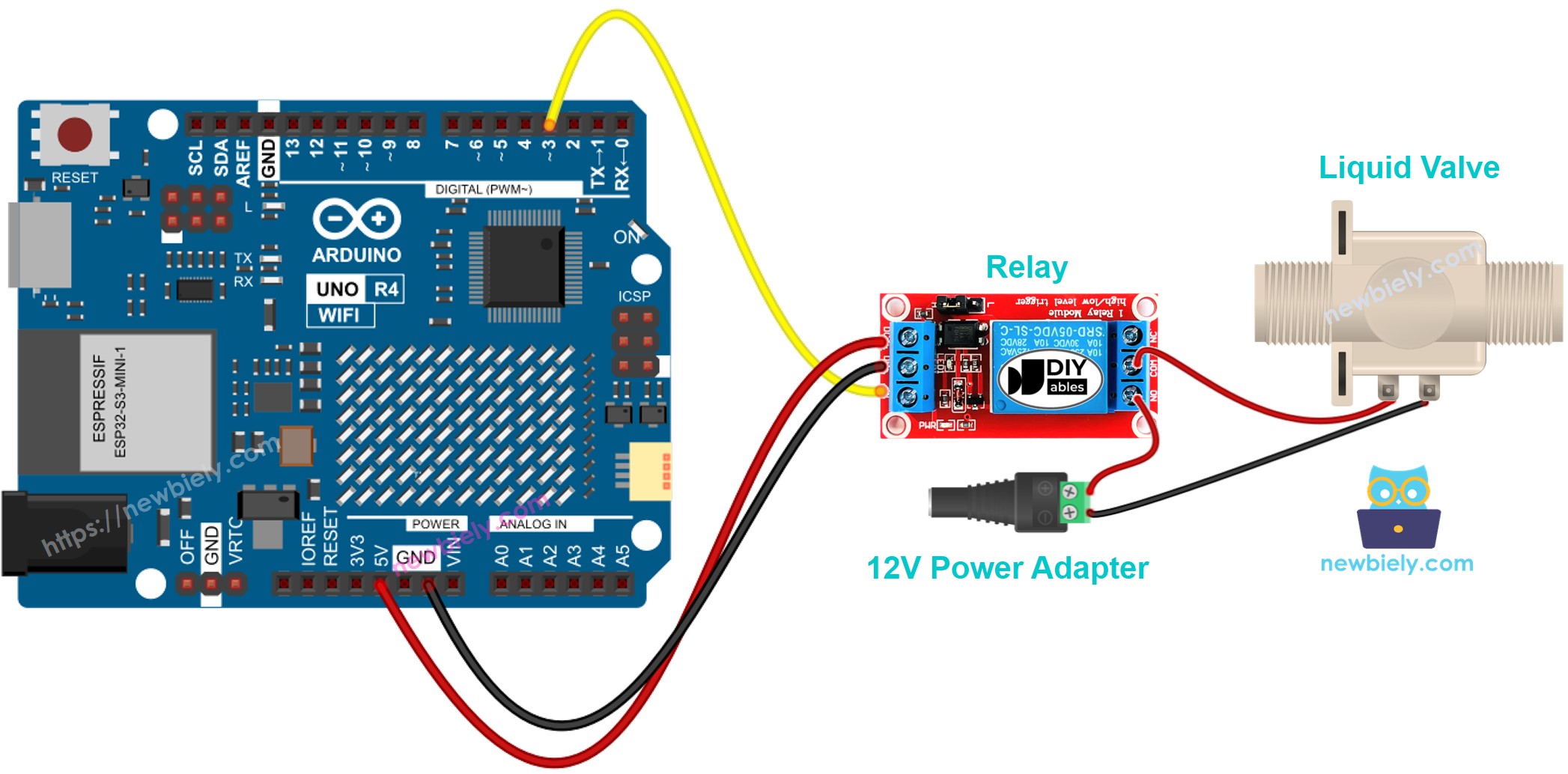 Arduino UNO R4 - Water/Liquid Valve | Arduino UNO R4 Tutorial