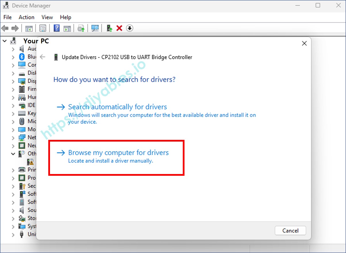 Browse for Driver