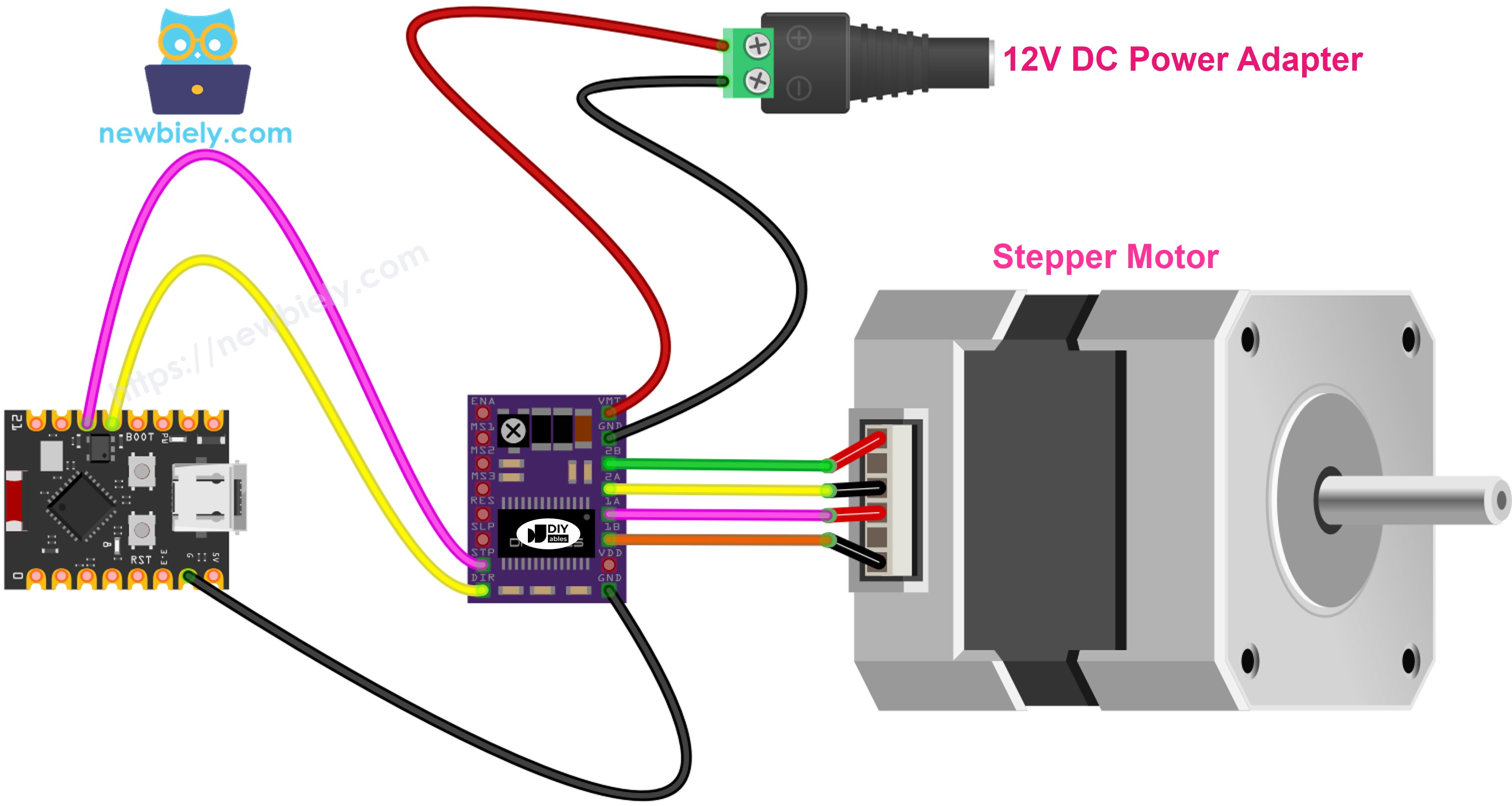 The wiring diagram between ESP32 C3 Super Mini DRV8825 stepper motor driver