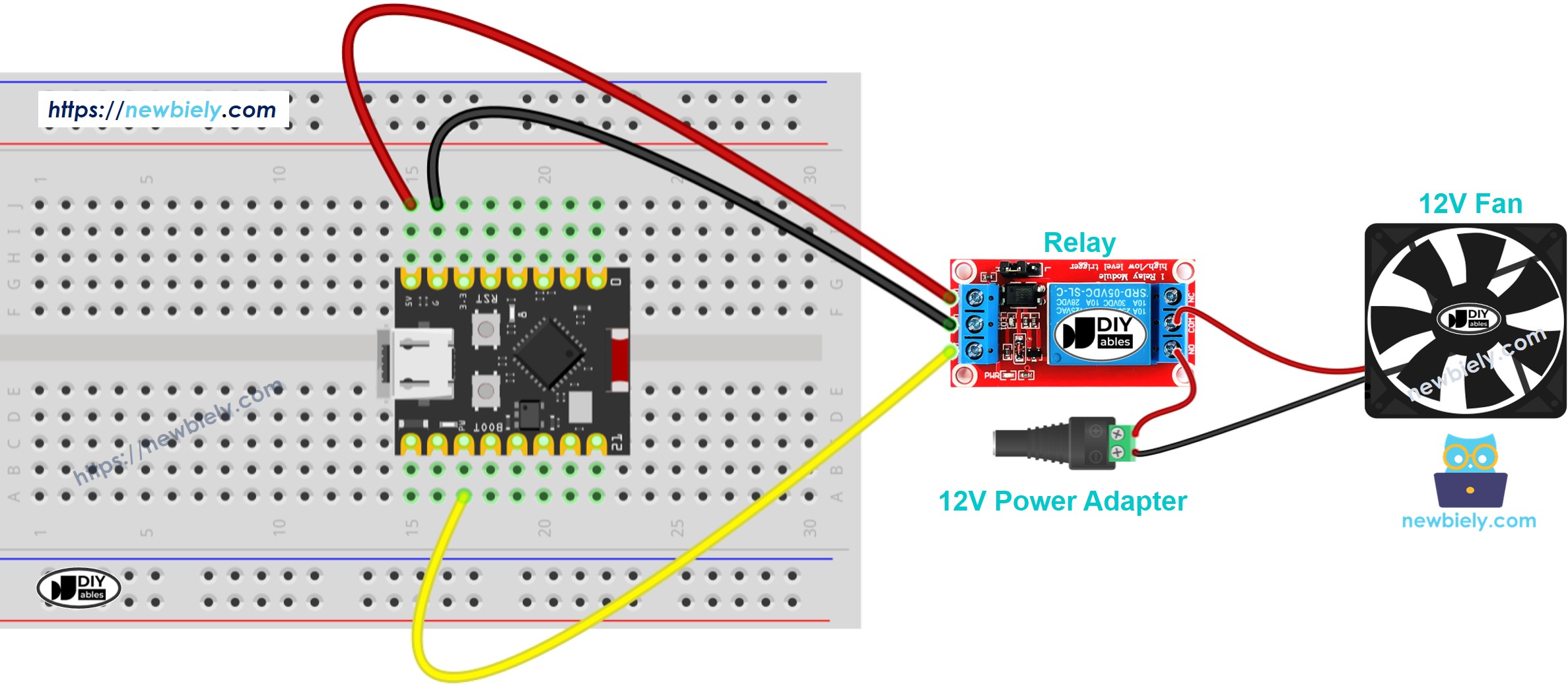 The wiring diagram between ESP32 C3 Super Mini Fan