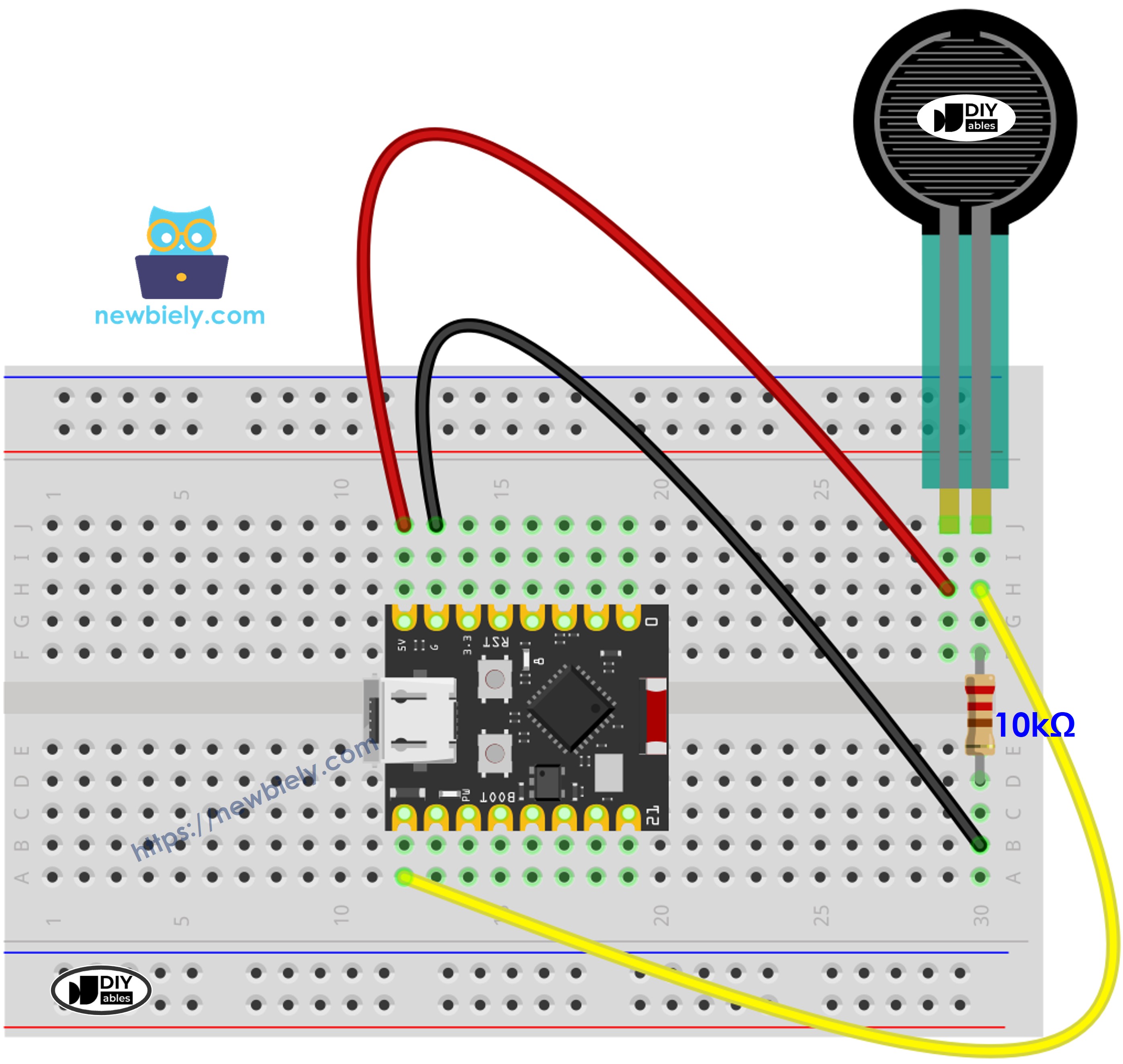 The wiring diagram between ESP32 C3 Super Mini Force