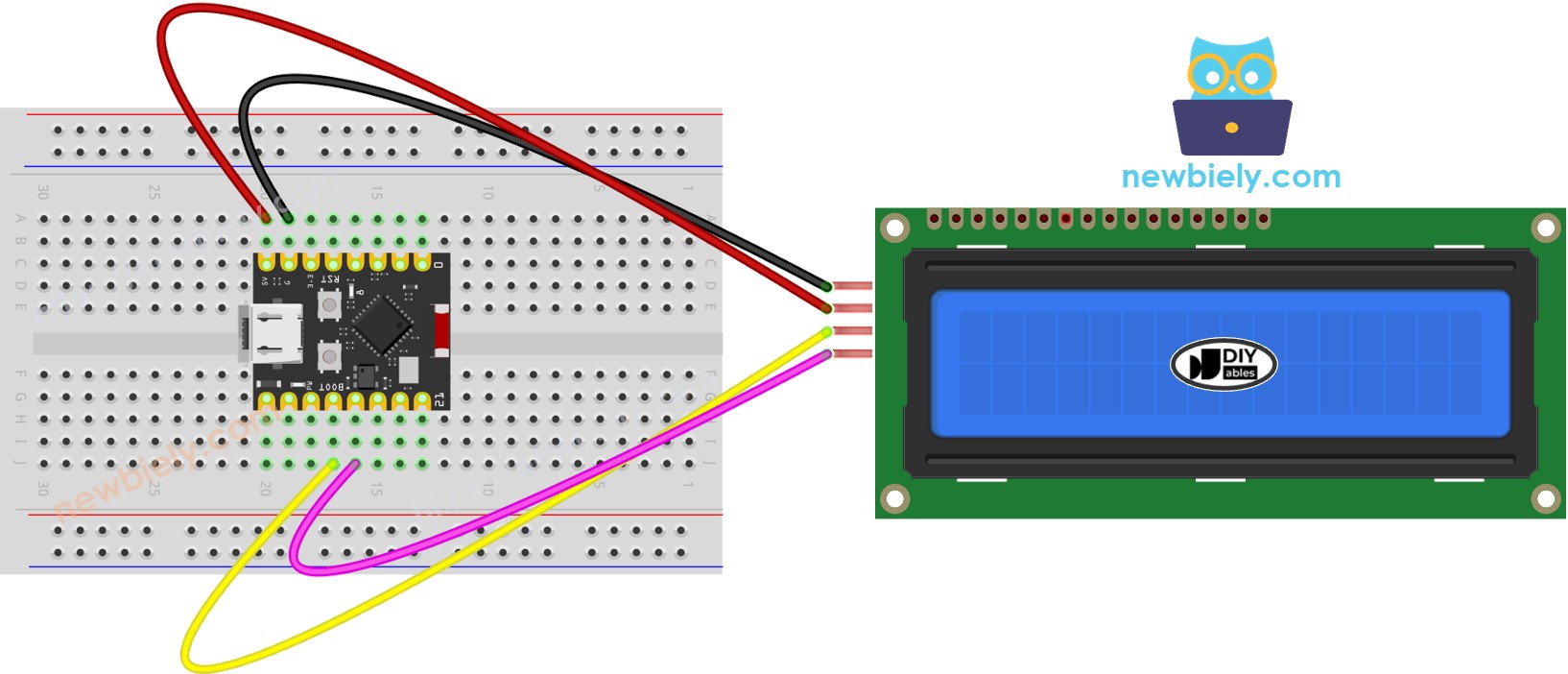 The wiring diagram between ESP32 C3 Super Mini LCD I2C