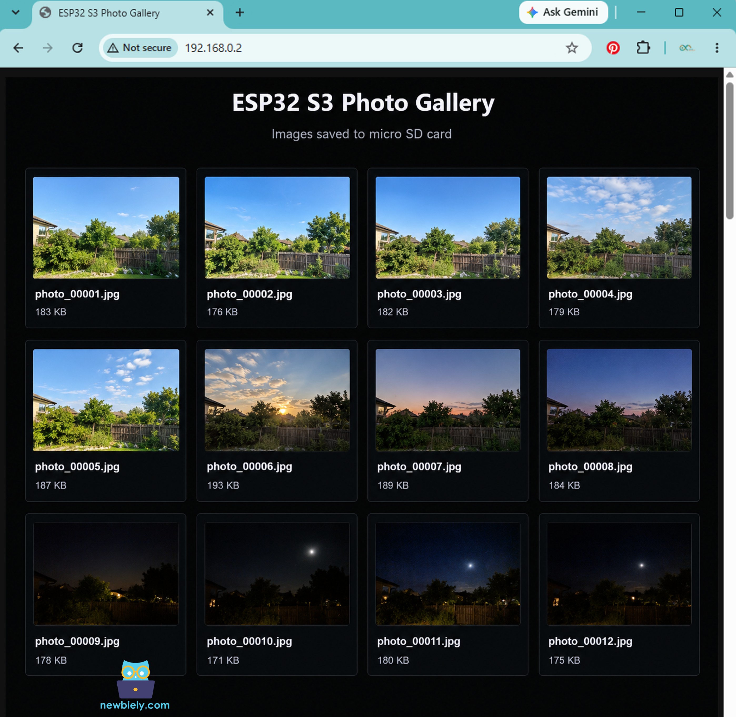 ESP32 S3 Photo Gallery in Web Browser
