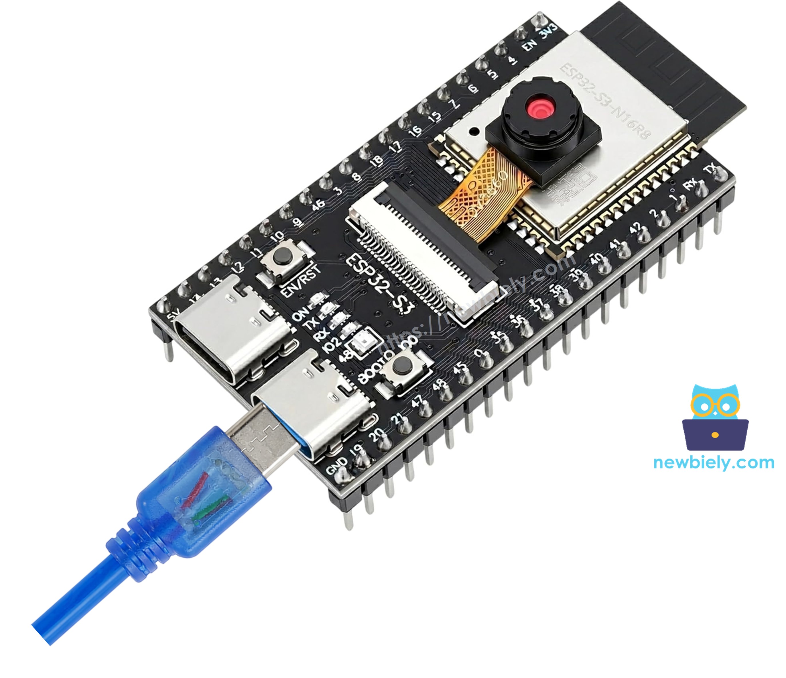The wiring diagram between ESP32 S3 Camera