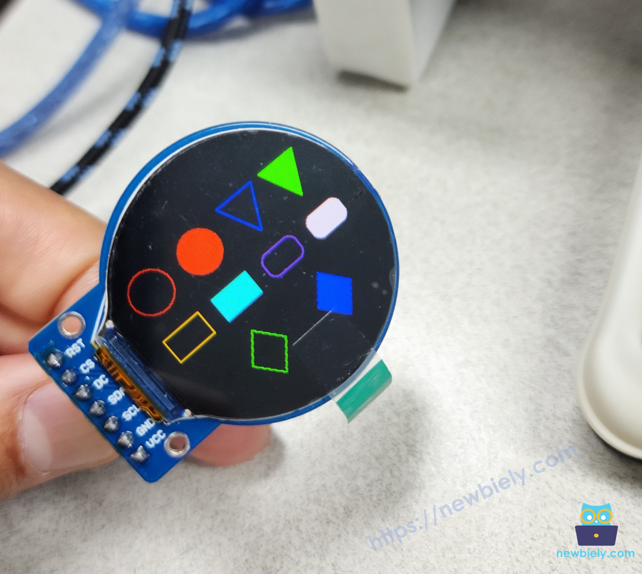 ESP32 S3 Round Circular TFT LCD Display Screen Draw Shapes