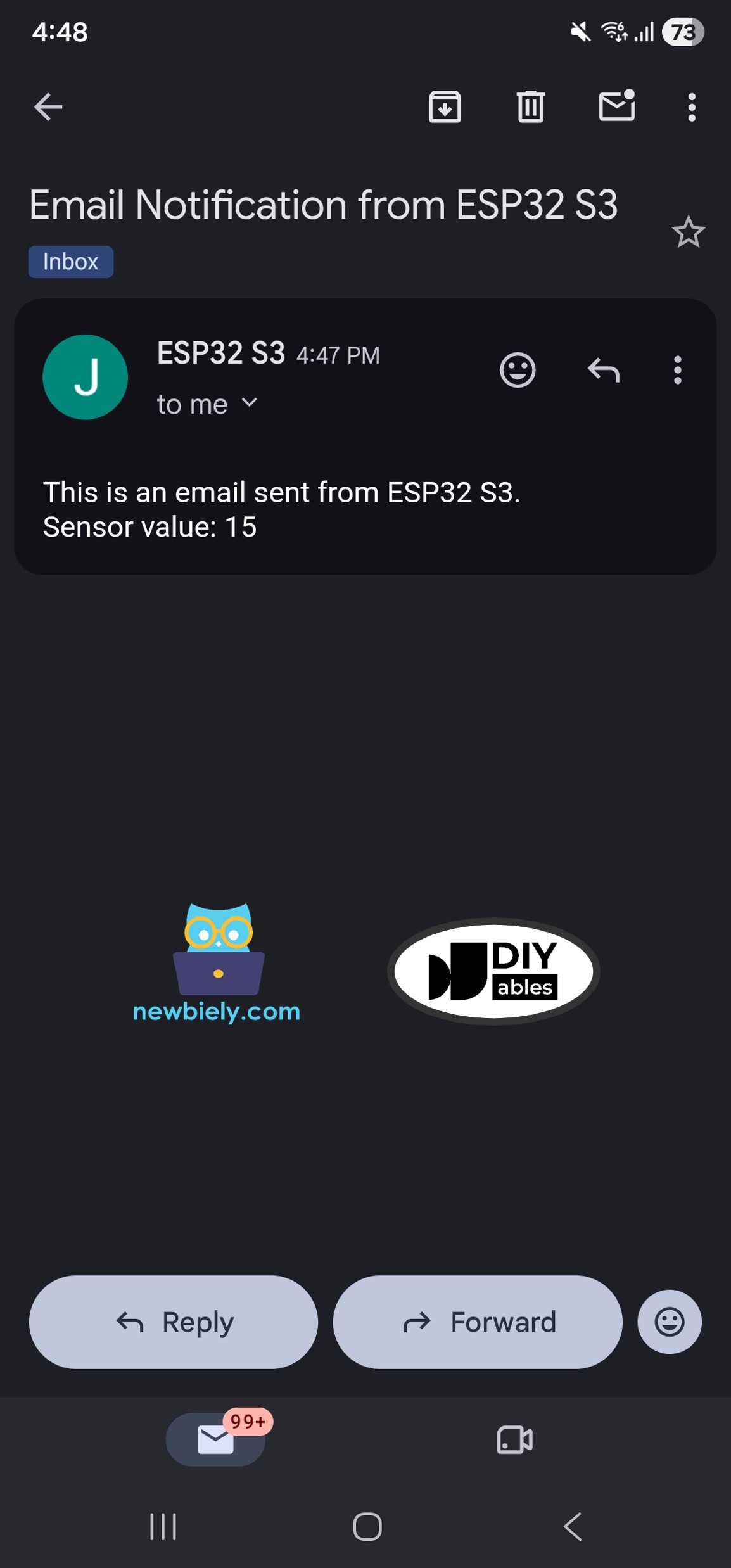 ESP32 S3 sends email
