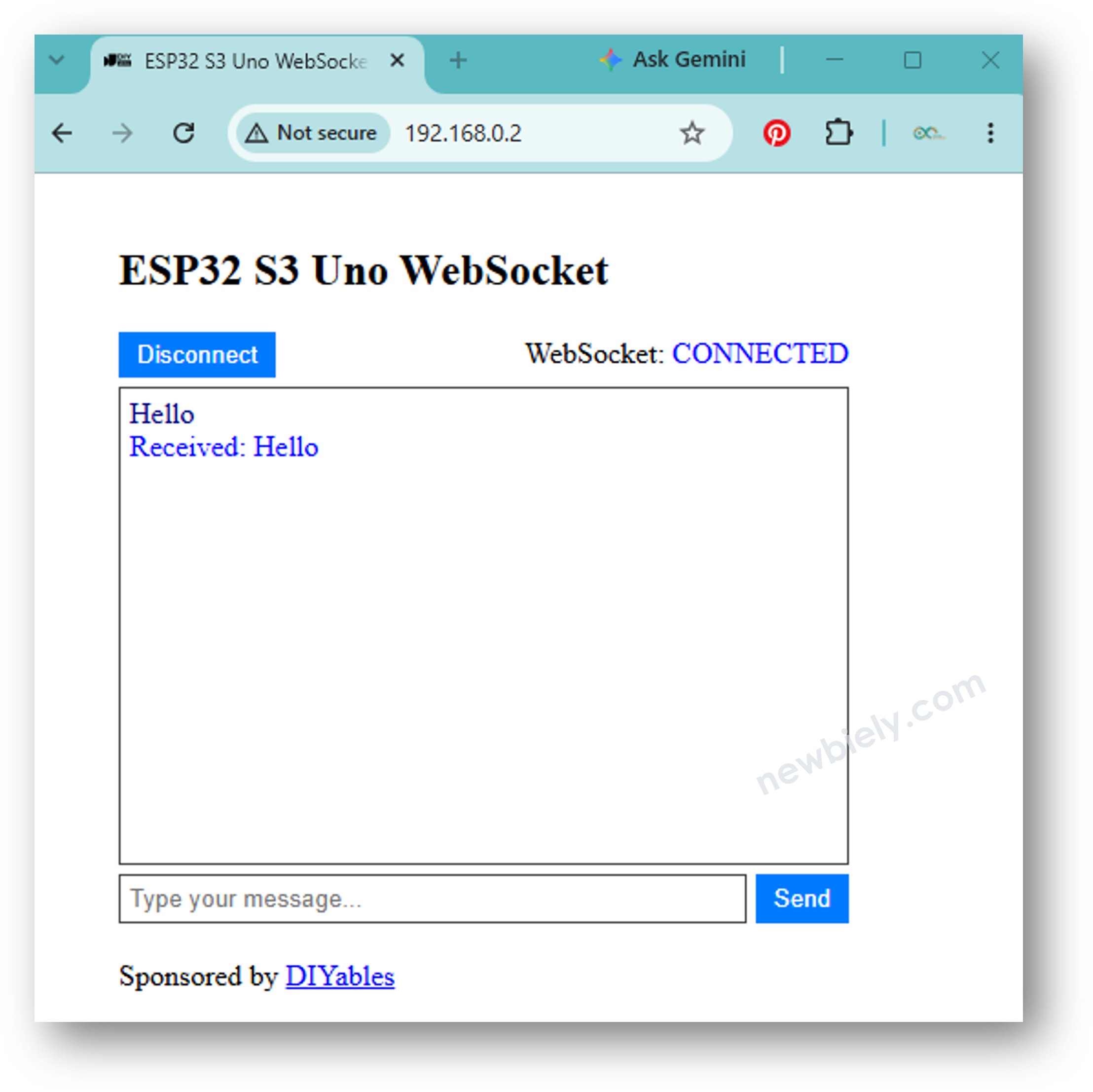 ESP32 S3 Uno websocket chat server