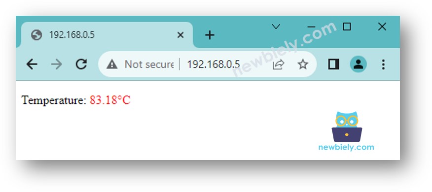ESP32 Uno temperature web browser simple