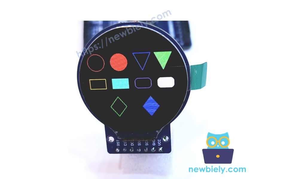 ESP8266 NodeMCU Round Circular TFT LCD Display Screen Draw Shapes