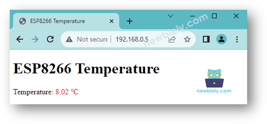 ESP8266 NodeMCU temperature web browser