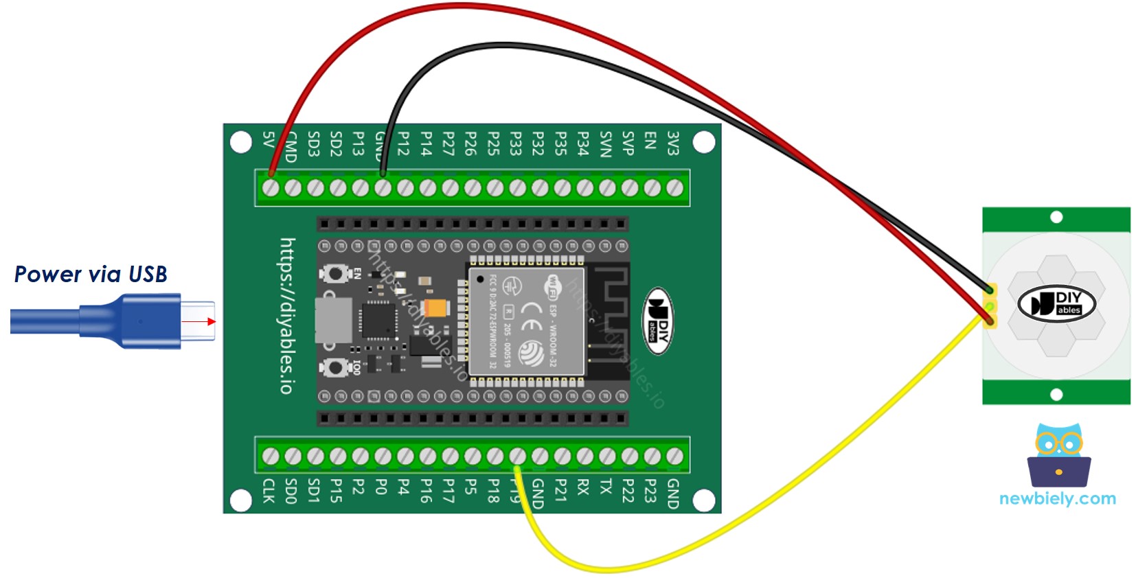 How to connect ESP32 and motion sensor