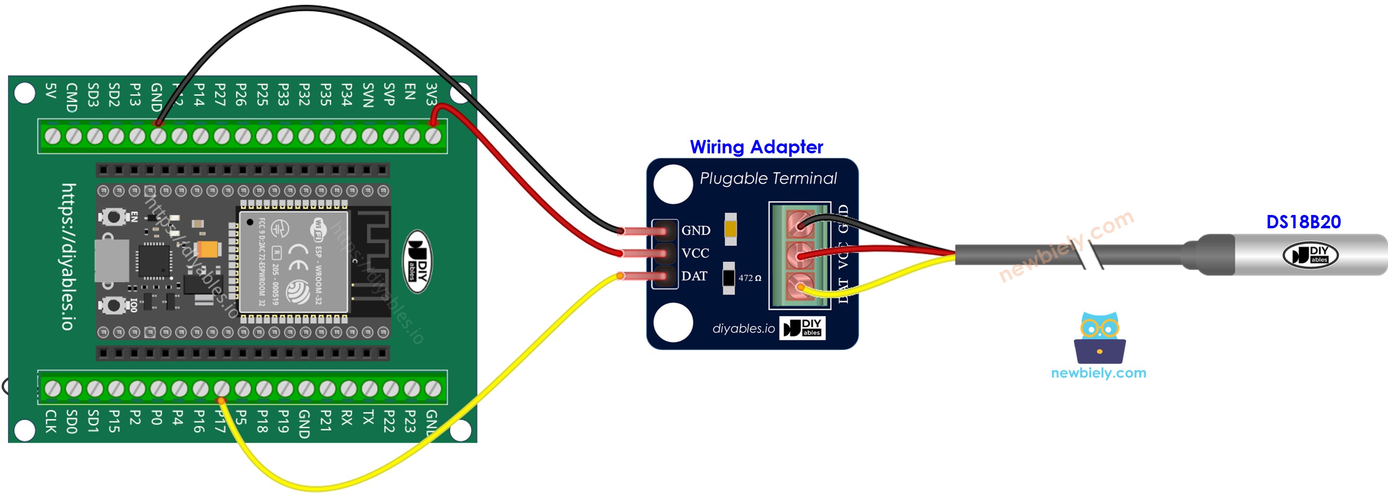 How to connect ESP32 and temperature sensor