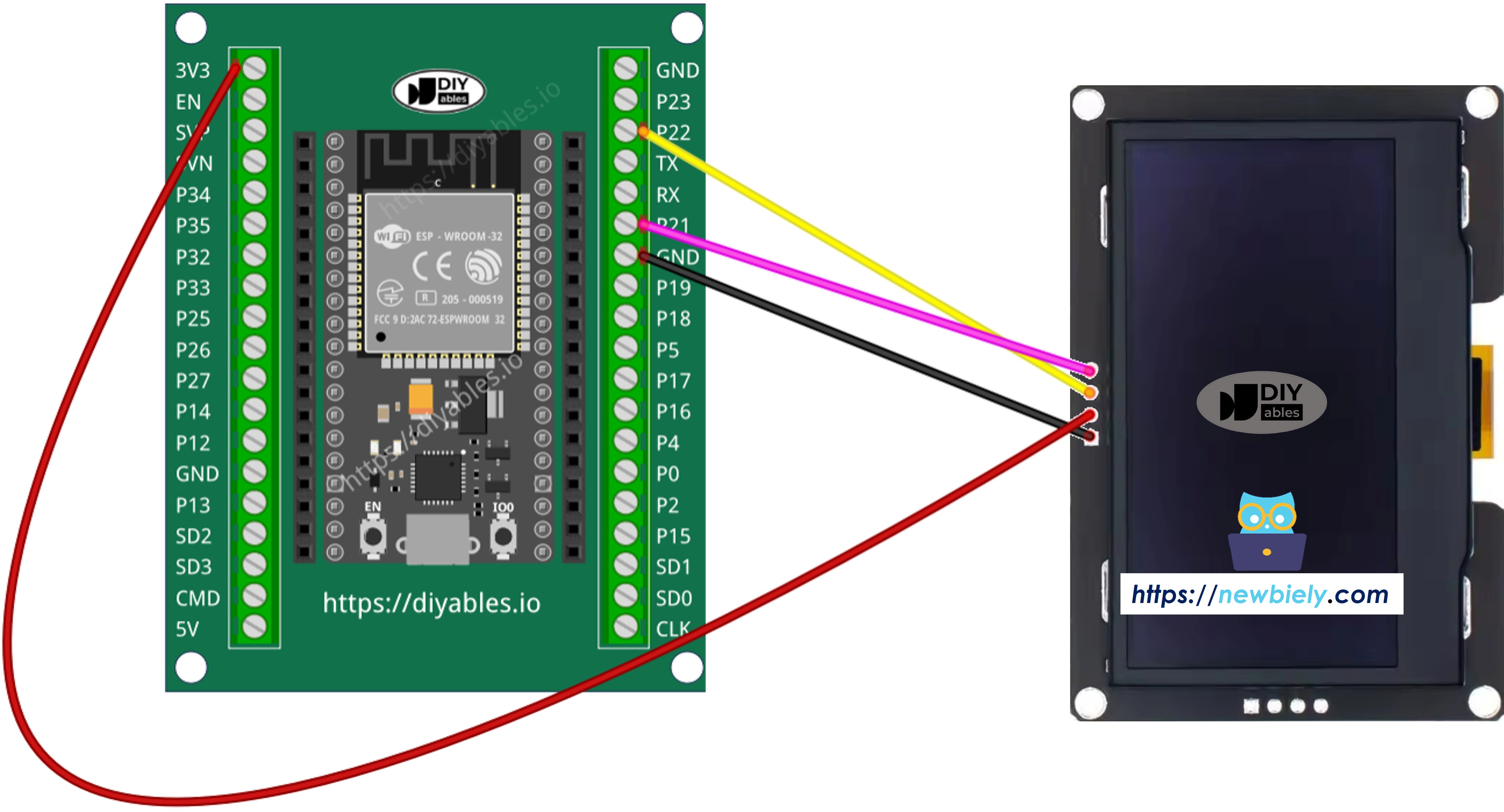 How to connect ESP32 and SSD1309 OLED