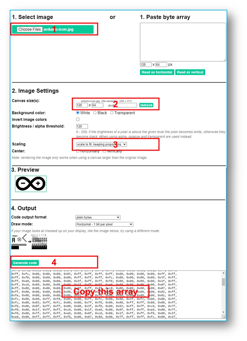 image to bitmap array