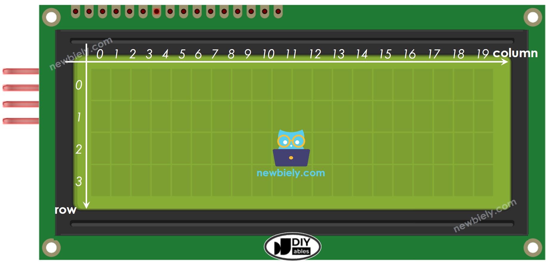 Arduino MicroPython LCD I2C Coordinate