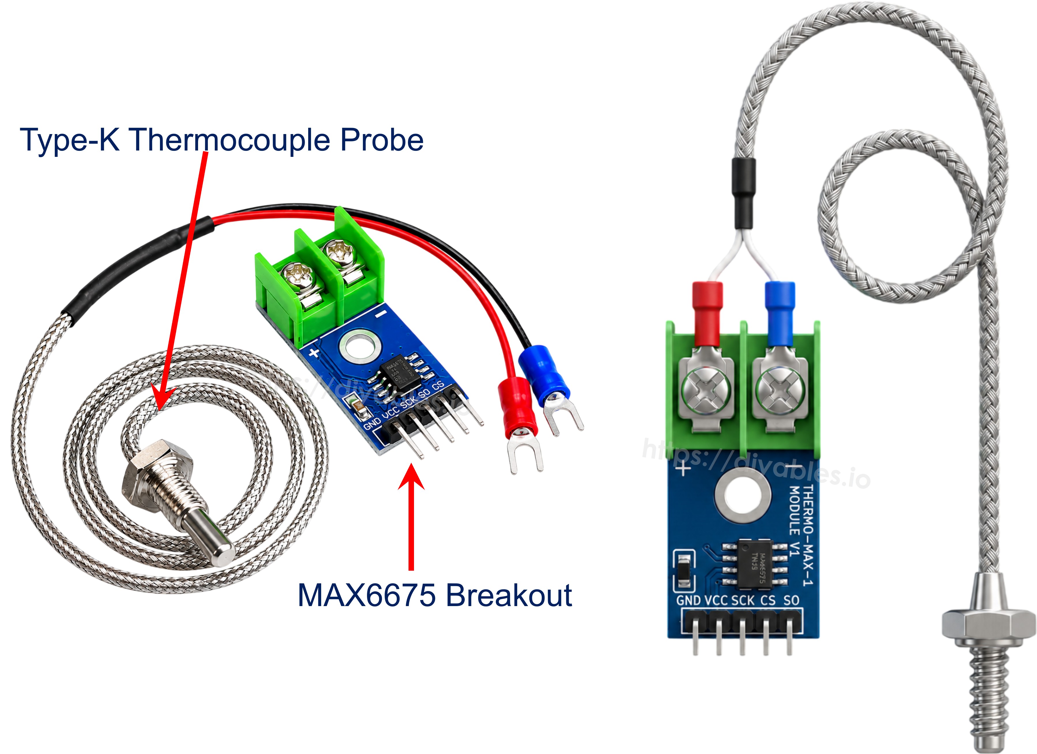 MAX6675 thermocouple module pinout