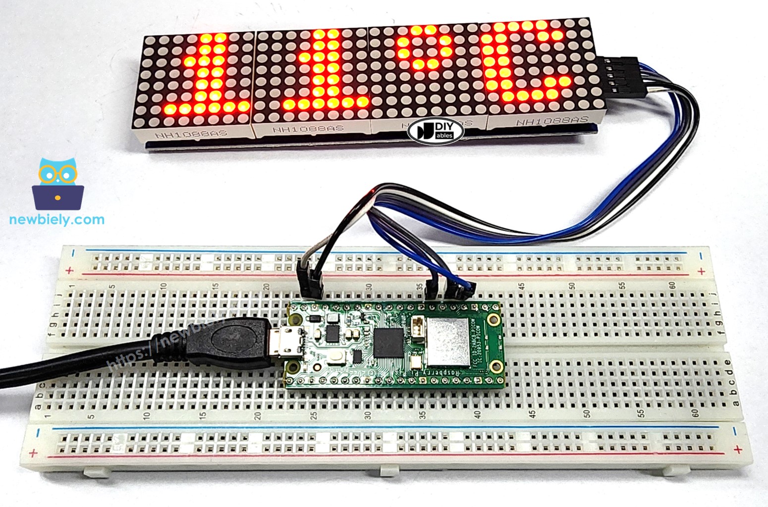 Raspberry Pi Pico LED matrix display text