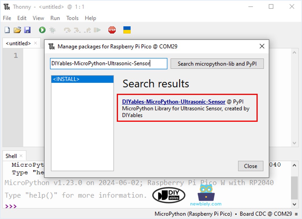 Raspberry Pi Pico Ultrasonic Sensor library