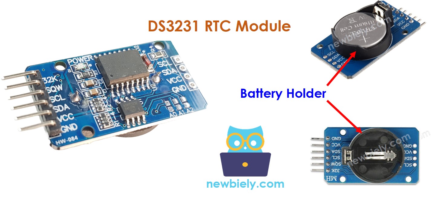Real-Time Clock DS3231 Module Pinout