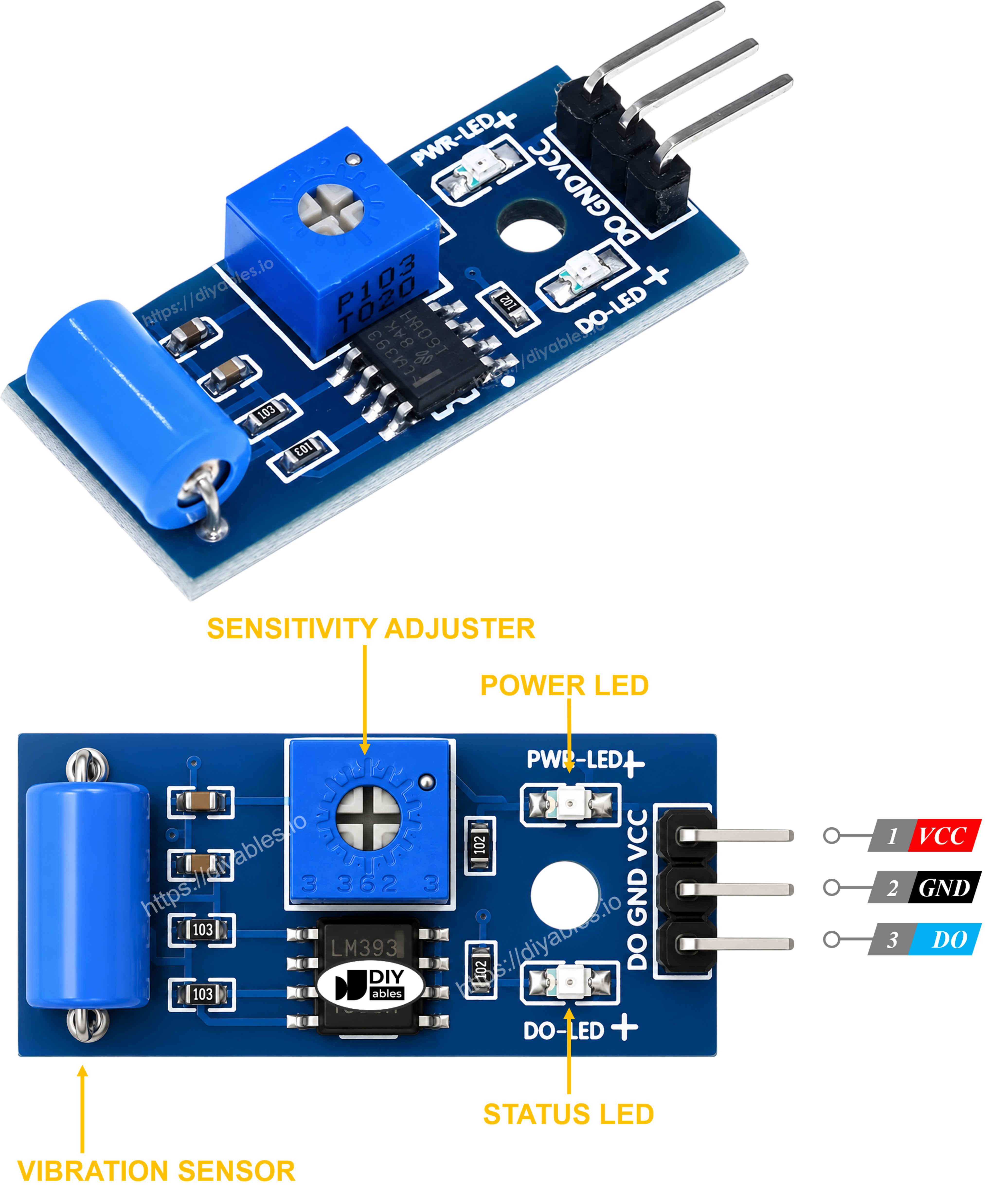 SW-420 Vibration Sensor Pinout