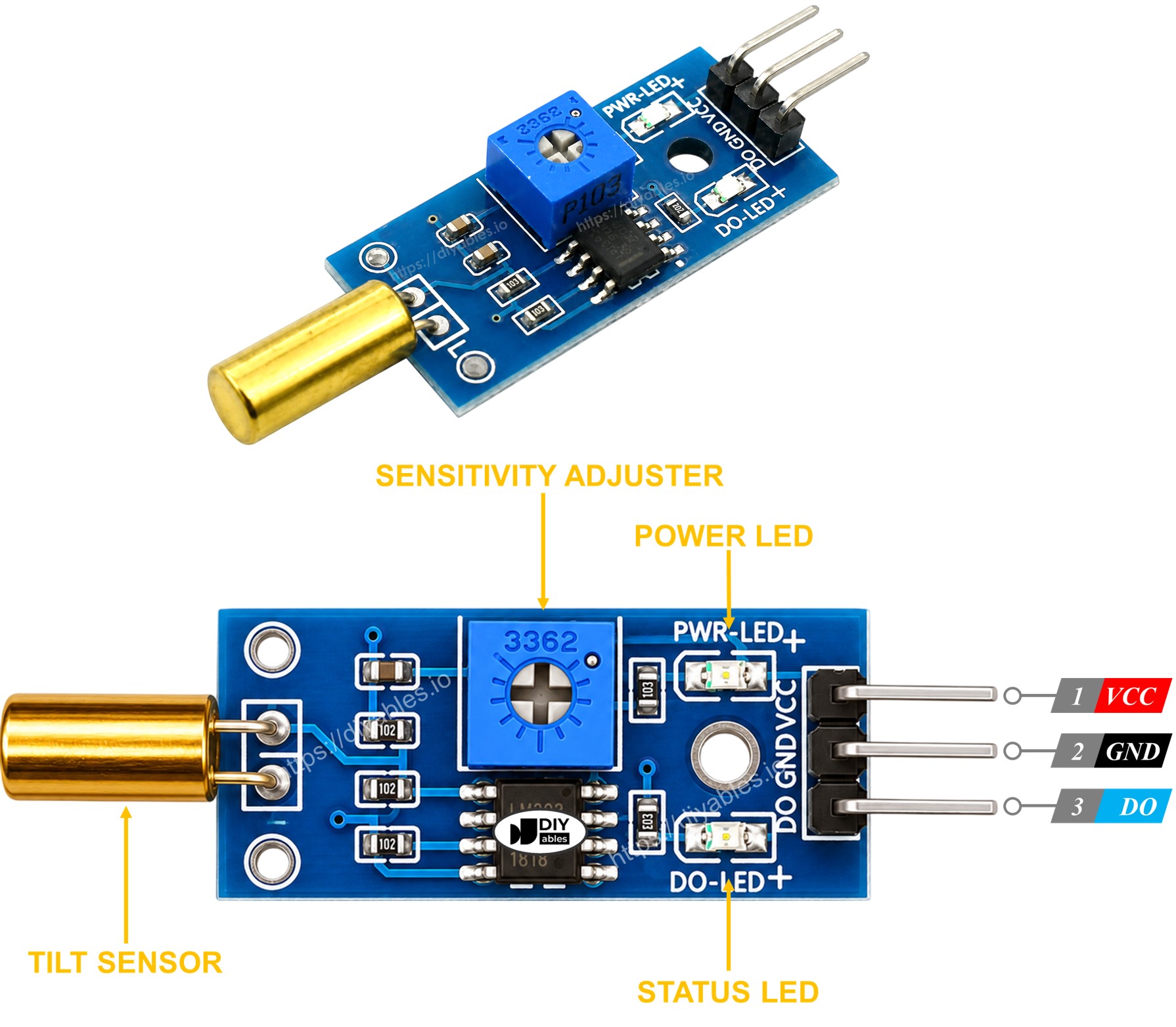 SW520D Tilt Sensor Pinout